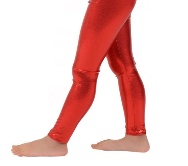 Girls Red Metallic Leggings, Sizes 12m-8Y