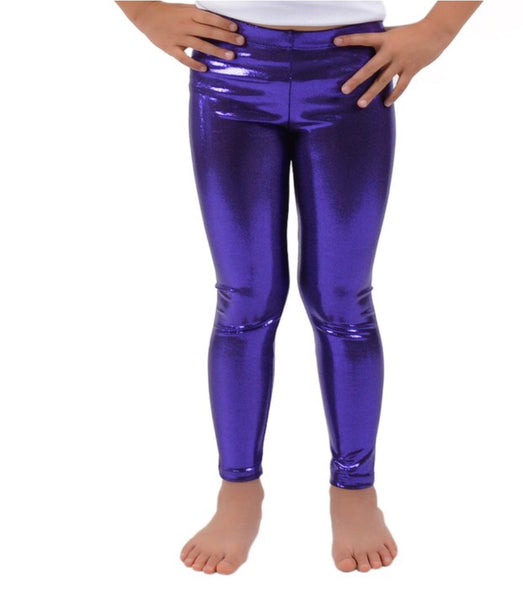 Purple Metallic Leggings, Sizes 12m-8y