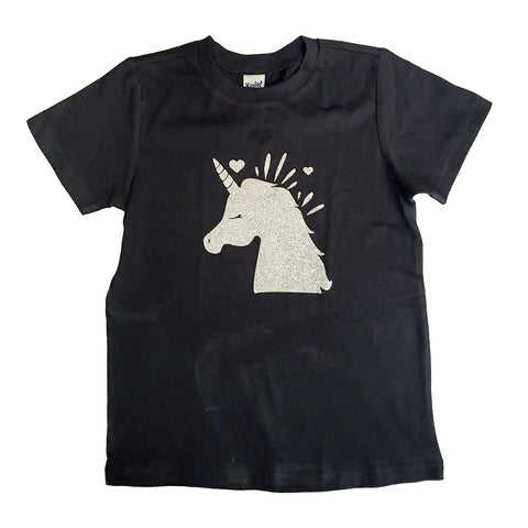 Love the Magic Tee! Glitter Unicorn T-shirt short sleeve black