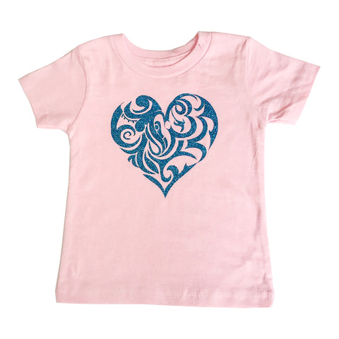 Turquoise Heart Pink T-shirt