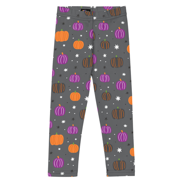 Gray Halloween Pumpkin Kid's Leggings