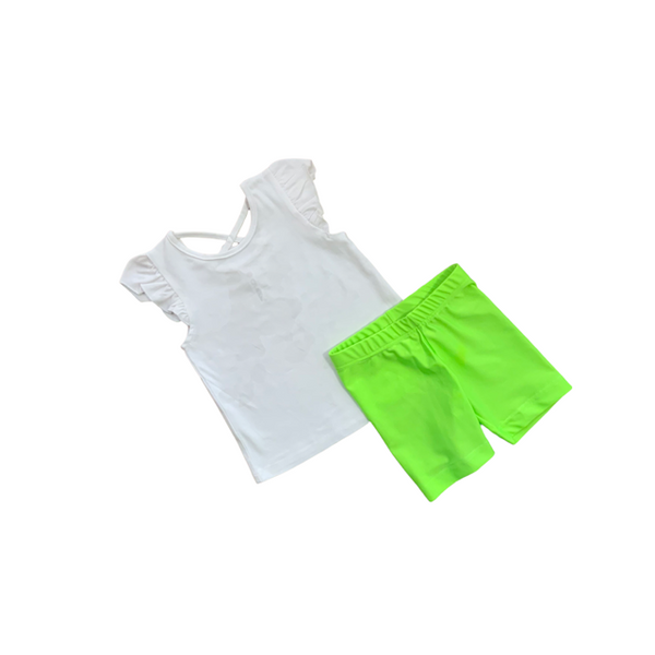 Unisex Lime Green Bike Shorts, Sizes 12m-10y