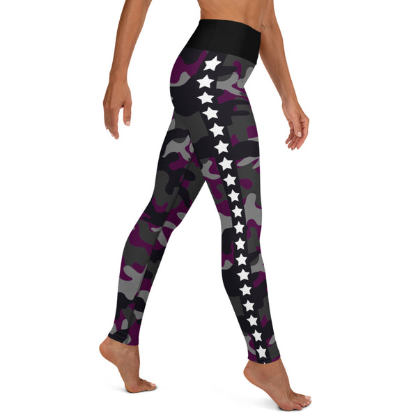 Purple Camo and Stars Youth Sublimation Leggings