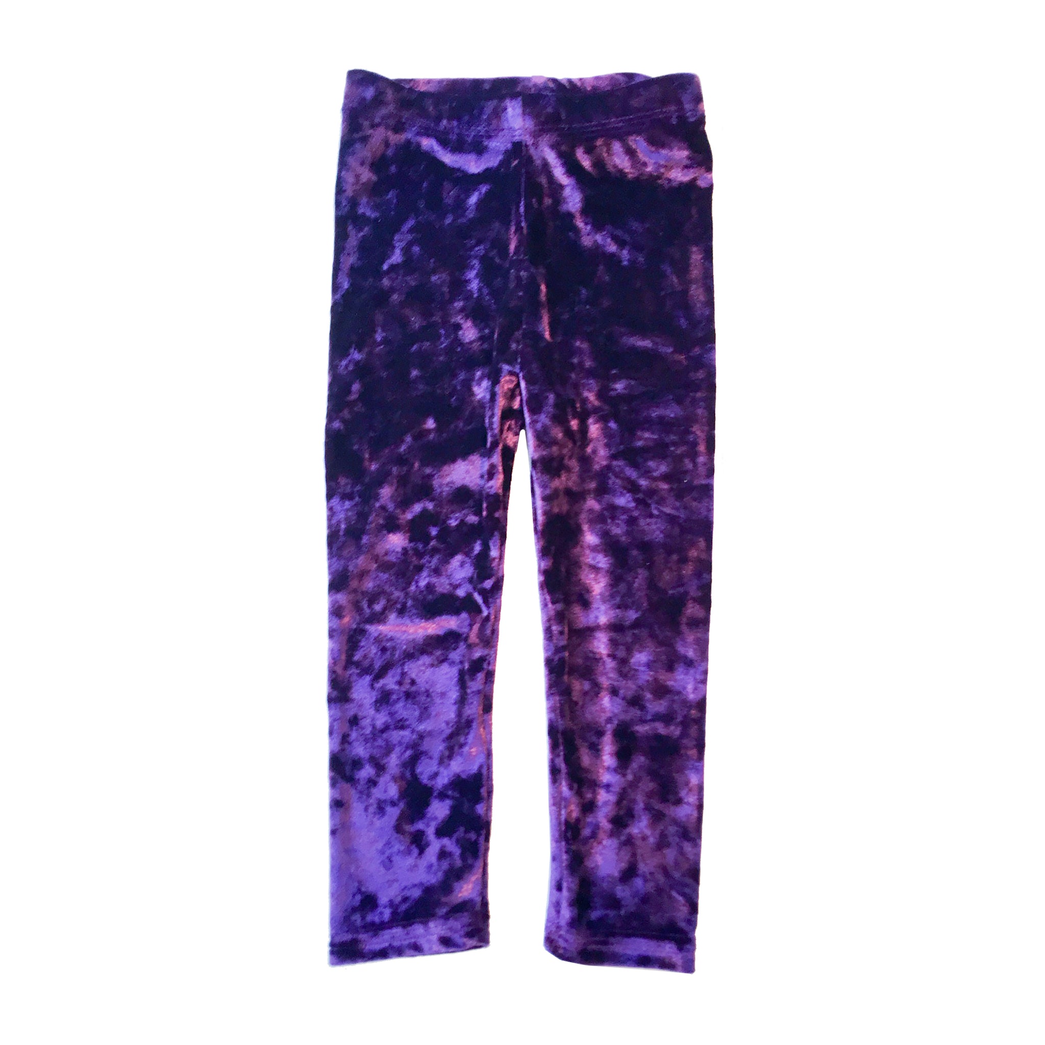 Crushed Velour Leggings for Girls in Purple, Burgundy, Blush and Silver Sizes 9m-8y